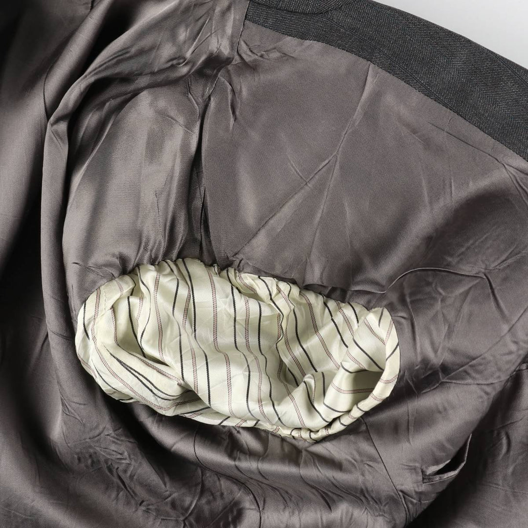 BILL BLASS Stripe Pattern Wool Tailored Jacket, Made in USA, Men's Size L (approx.) wool gray type Vintage Second Hand