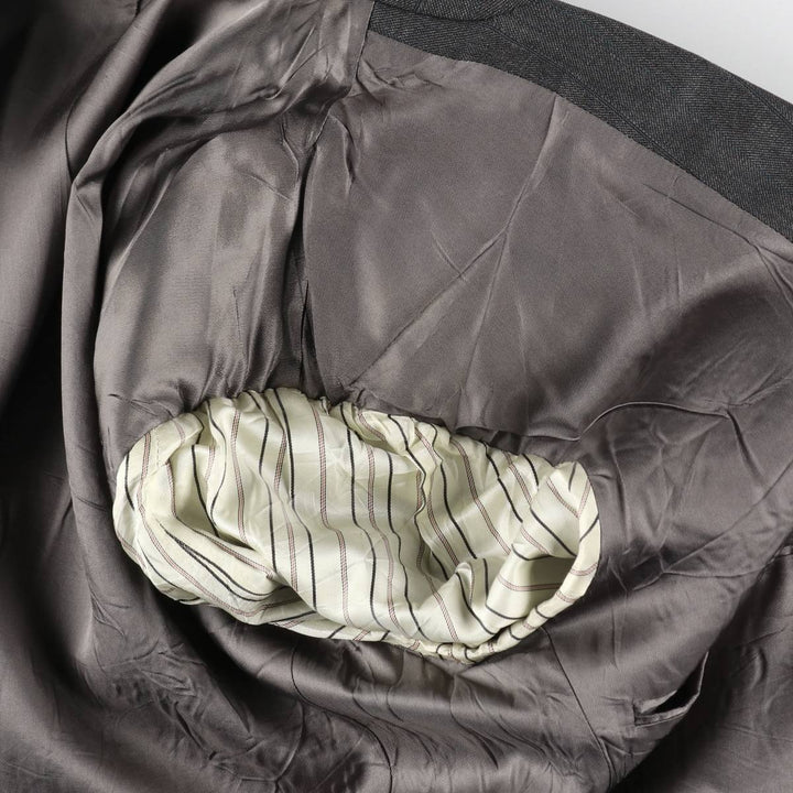 BILL BLASS Stripe Pattern Wool Tailored Jacket, Made in USA, Men's Size L (approx.) wool gray type Vintage Second Hand