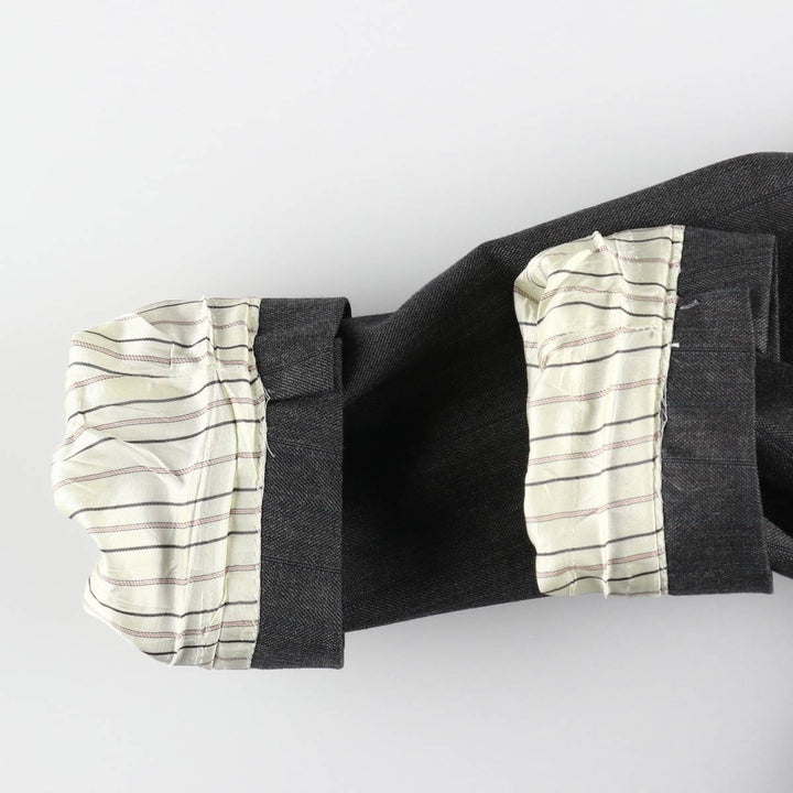 BILL BLASS Stripe Pattern Wool Tailored Jacket, Made in USA, Men's Size L (approx.) wool gray type Vintage Second Hand