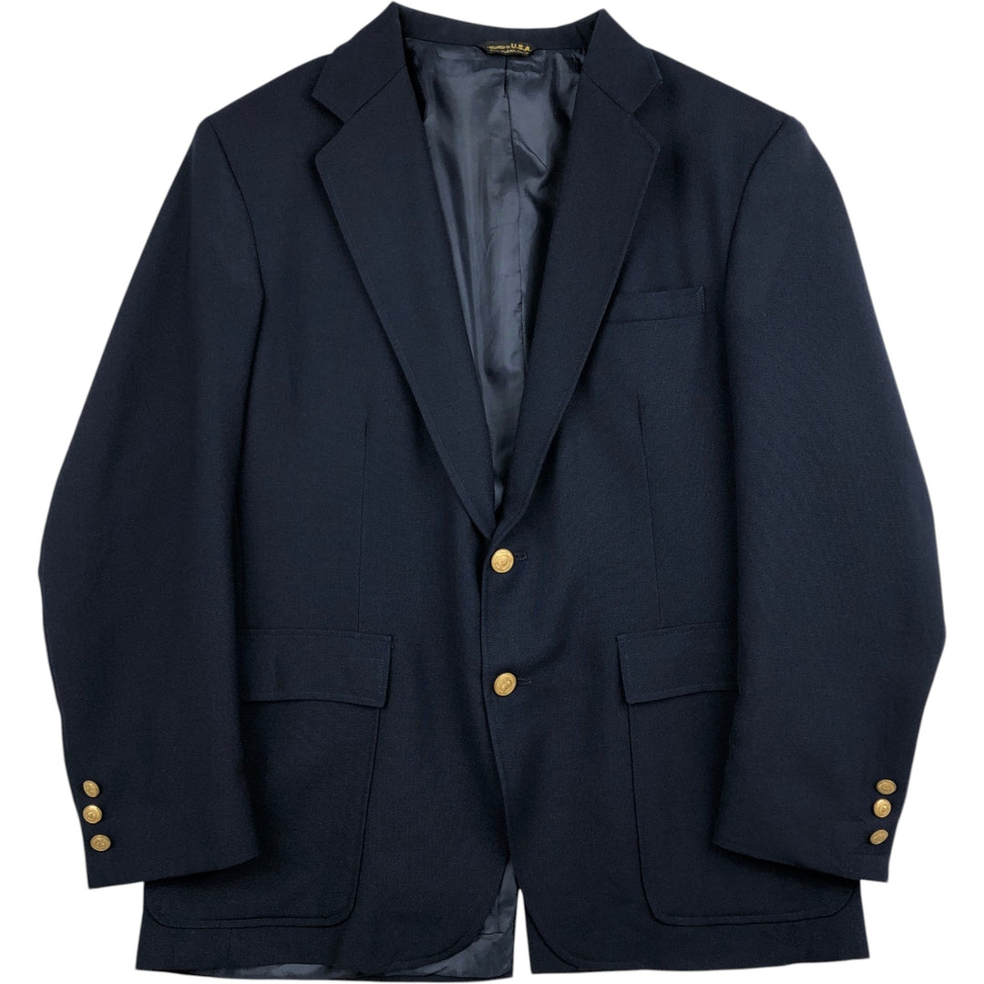 Edwards Navy Blazer Tailored Jacket, Made in USA, Men's Size L (approx.) unclear navy blue type Vintage Second Hand