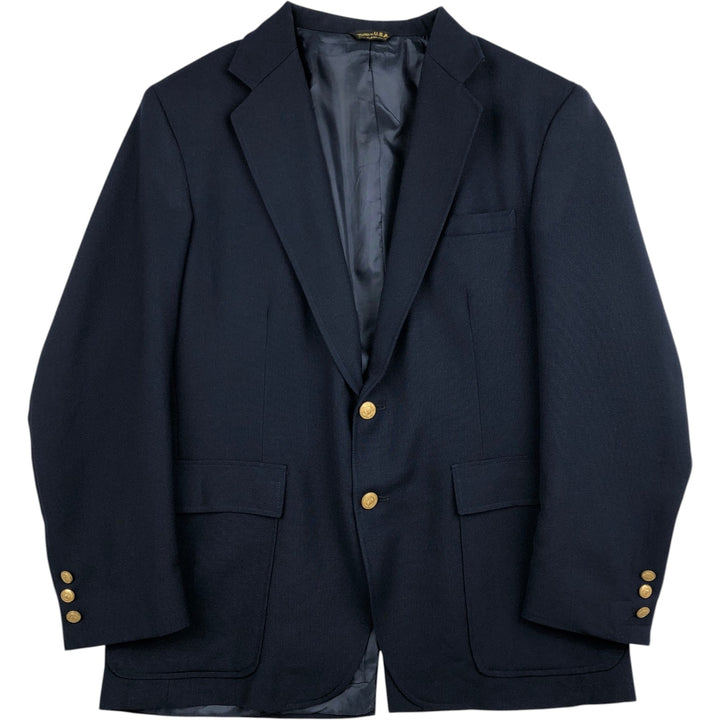 Edwards Navy Blazer Tailored Jacket, Made in USA, Men's Size L (approx.) unclear navy blue type Vintage Second Hand