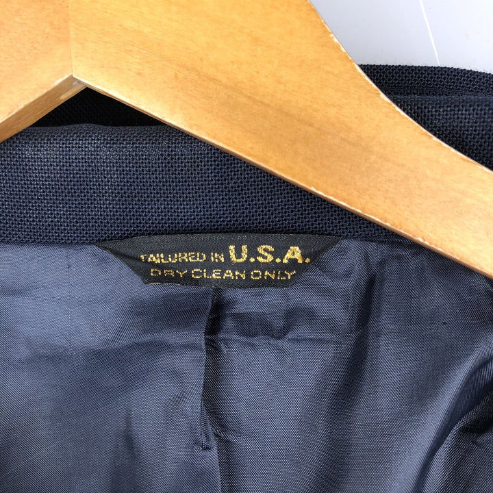 Edwards Navy Blazer Tailored Jacket, Made in USA, Men's Size L (approx.) unclear navy blue type Vintage Second Hand