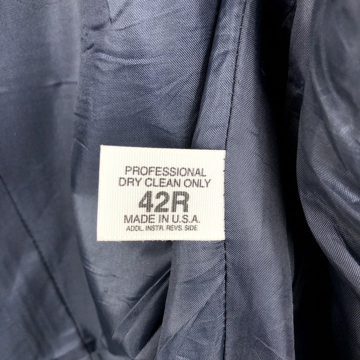Edwards Navy Blazer Tailored Jacket, Made in USA, Men's Size L (approx.) unclear navy blue type Vintage Second Hand