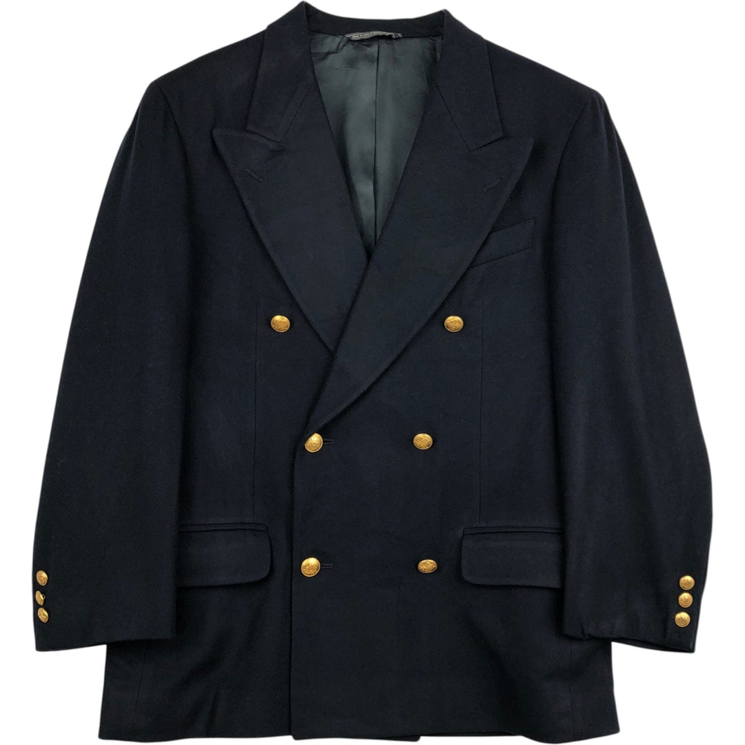 Banana Republic double-breasted peaked lapel navy blazer tailored jacket, made in the USA, men's size M equivalent. wool navy blue type Vintage Second Hand
