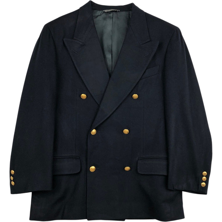 Banana Republic double-breasted peaked lapel navy blazer tailored jacket, made in the USA, men's size M equivalent. wool navy blue type Vintage Second Hand