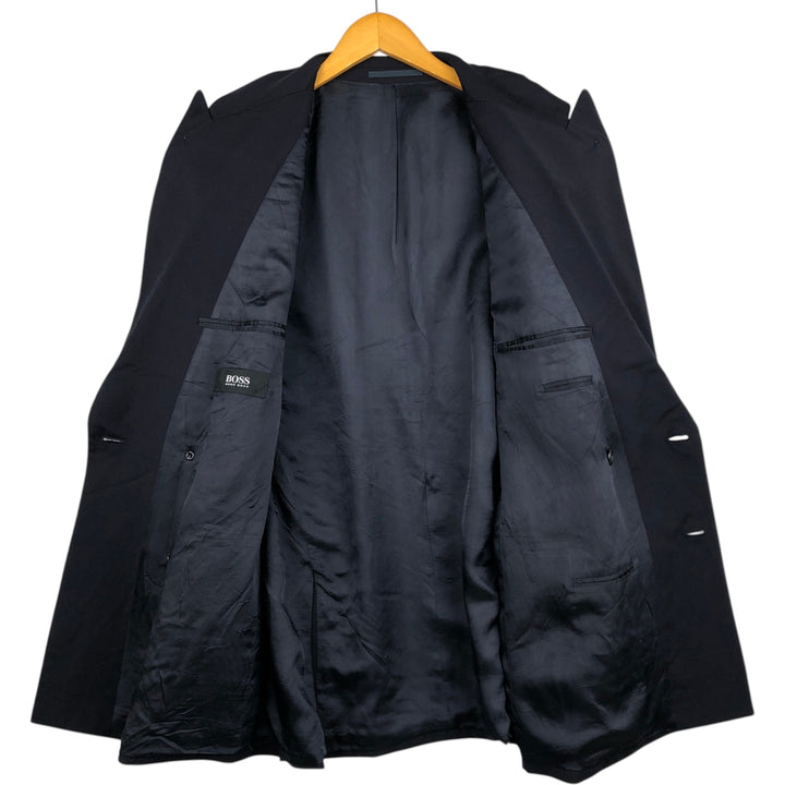 Hugo Boss Peak Lapel Double-Breasted Wool Tailored Jacket, Men's Size XL (approx.) wool navy blue type Vintage Second Hand