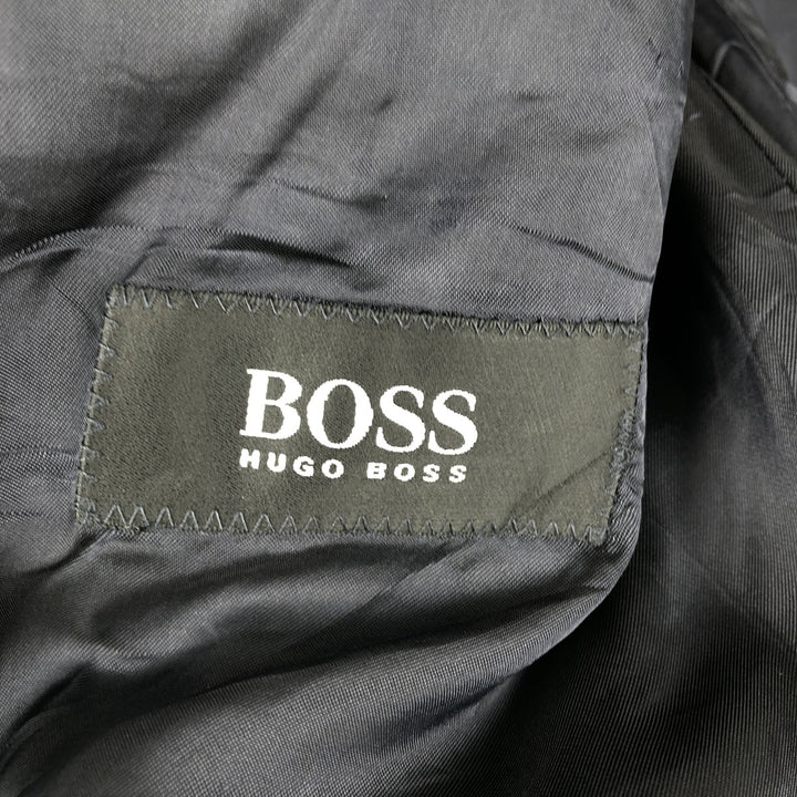 Hugo Boss Peak Lapel Double-Breasted Wool Tailored Jacket, Men's Size XL (approx.) wool navy blue type Vintage Second Hand