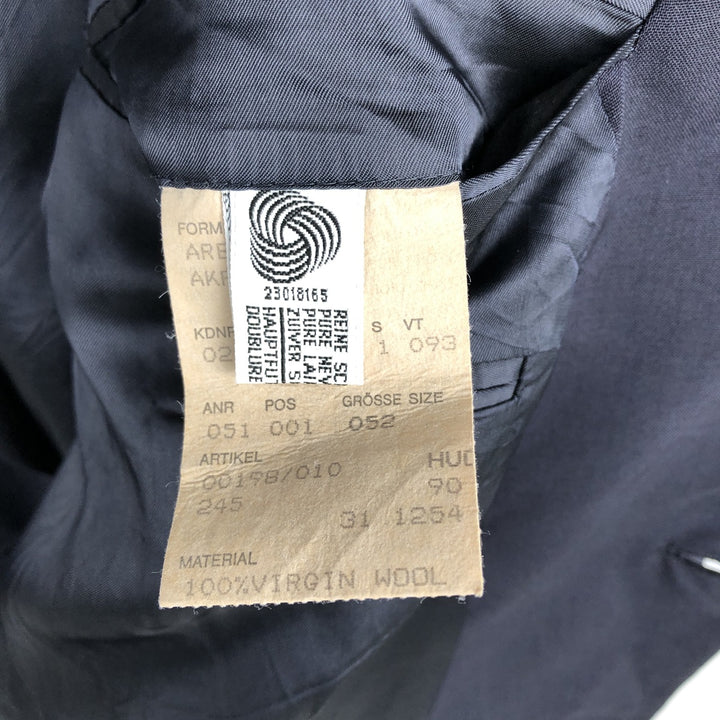 Hugo Boss Peak Lapel Double-Breasted Wool Tailored Jacket, Men's Size XL (approx.) wool navy blue type Vintage Second Hand