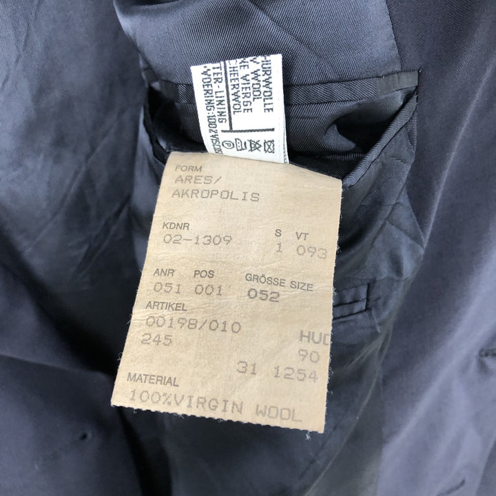 Hugo Boss Peak Lapel Double-Breasted Wool Tailored Jacket, Men's Size XL (approx.) wool navy blue type Vintage Second Hand