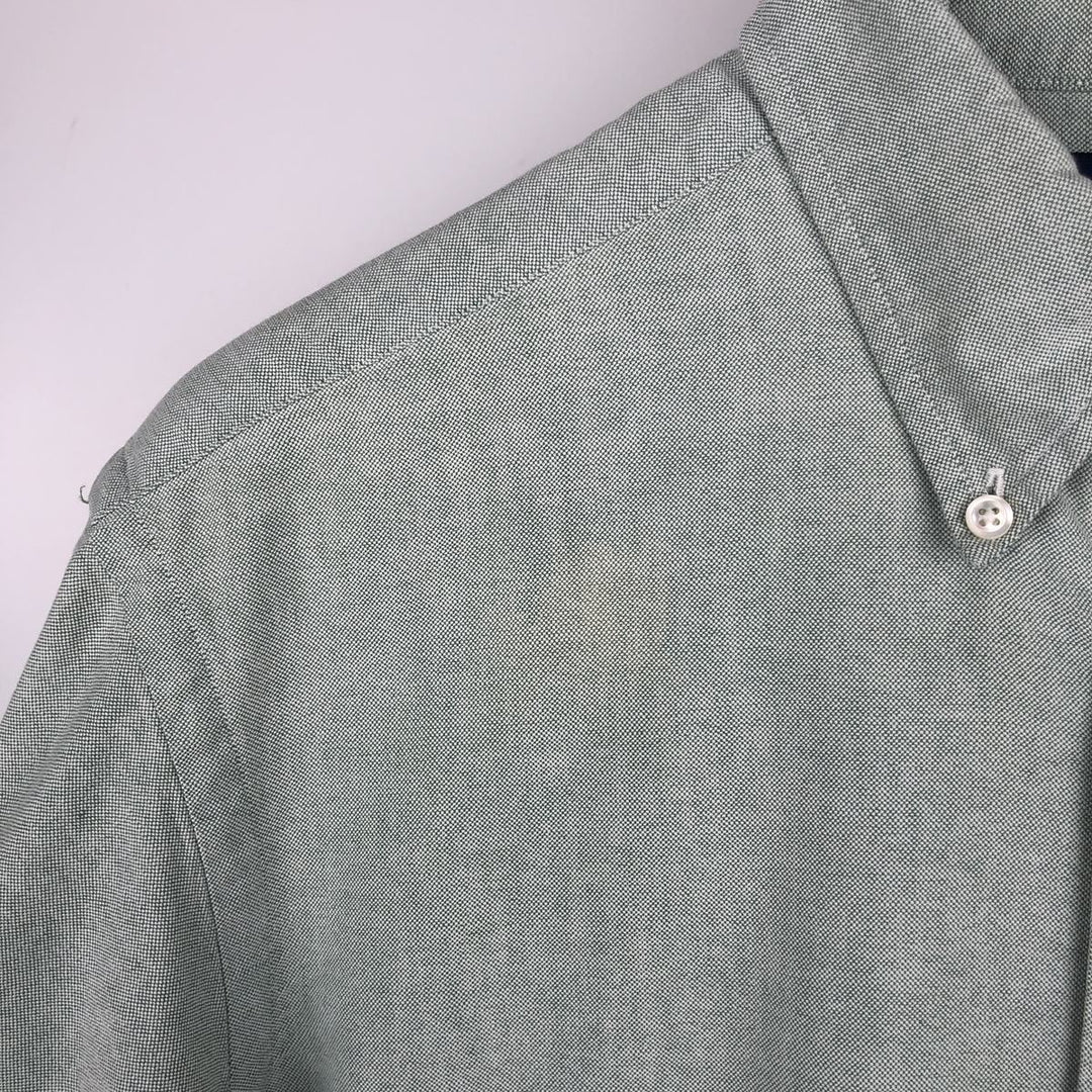 Ralph Lauren long-sleeved button-down shirt, Oxford fabric, men's size L (approx.) cotton Mint green Vintage Second Hand