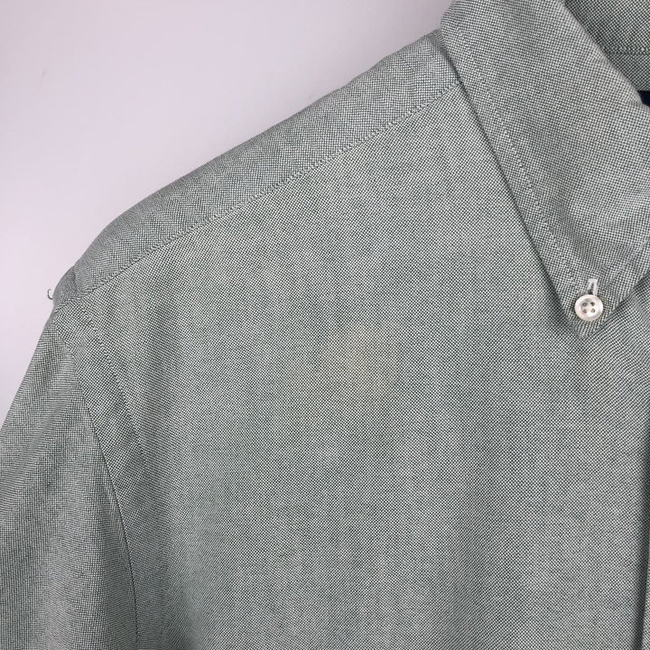 Ralph Lauren long-sleeved button-down shirt, Oxford fabric, men's size L (approx.) cotton Mint green Vintage Second Hand