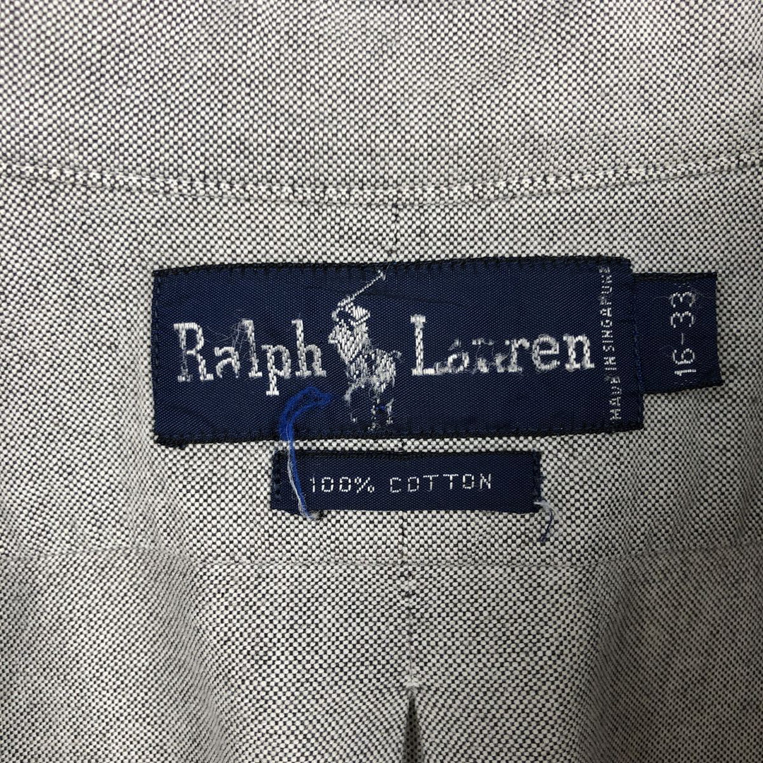 Ralph Lauren long sleeve button down shirt, men's size L cotton gray type Vintage Second Hand
