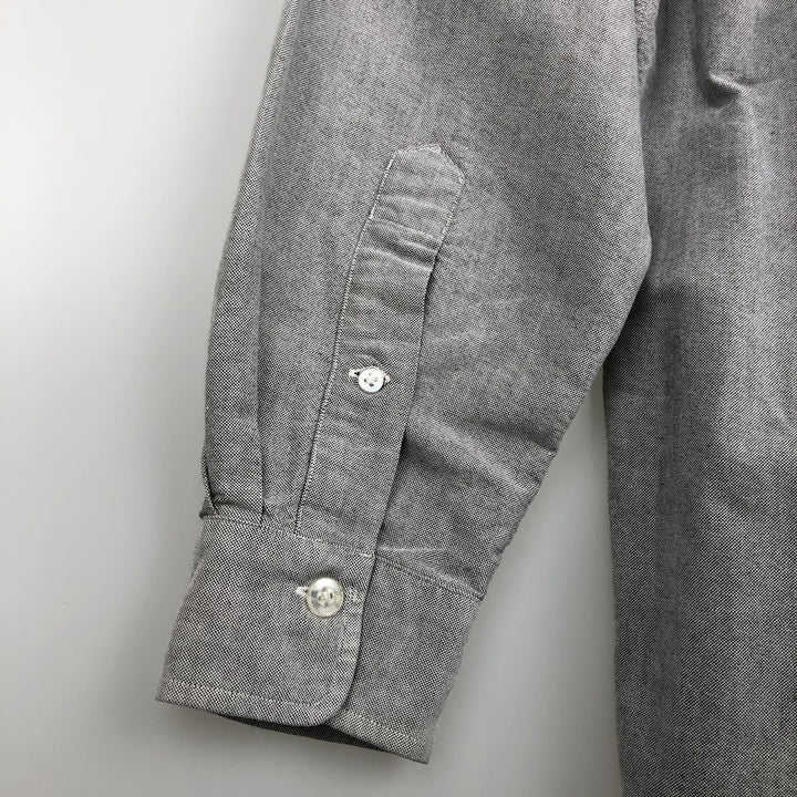 Ralph Lauren long sleeve button down shirt, men's size L cotton gray type Vintage Second Hand