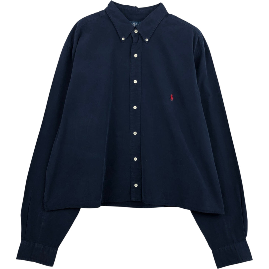 Ralph Lauren Classic Fit Long Sleeve Button Down Shirt Men's XXL cotton navy blue type Vintage Second Hand