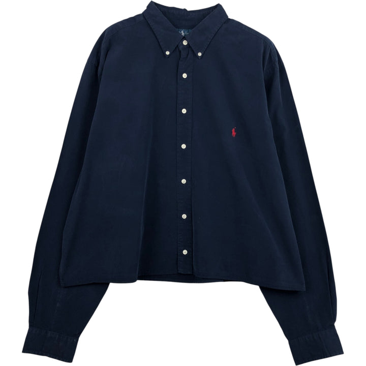 Ralph Lauren Classic Fit Long Sleeve Button Down Shirt Men's XXL cotton navy blue type Vintage Second Hand