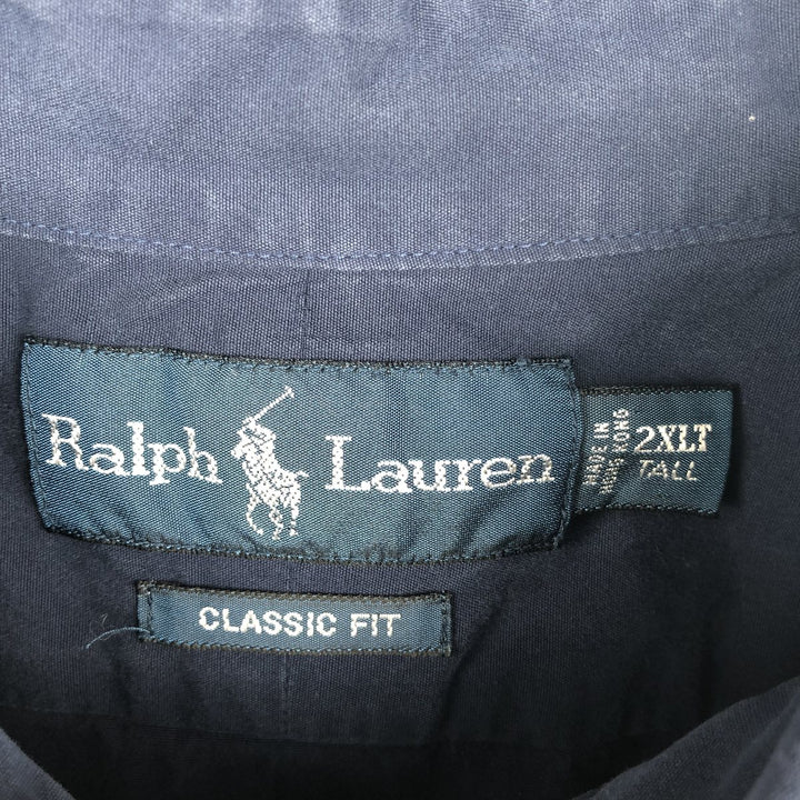 Ralph Lauren Classic Fit Long Sleeve Button Down Shirt Men's XXL cotton navy blue type Vintage Second Hand