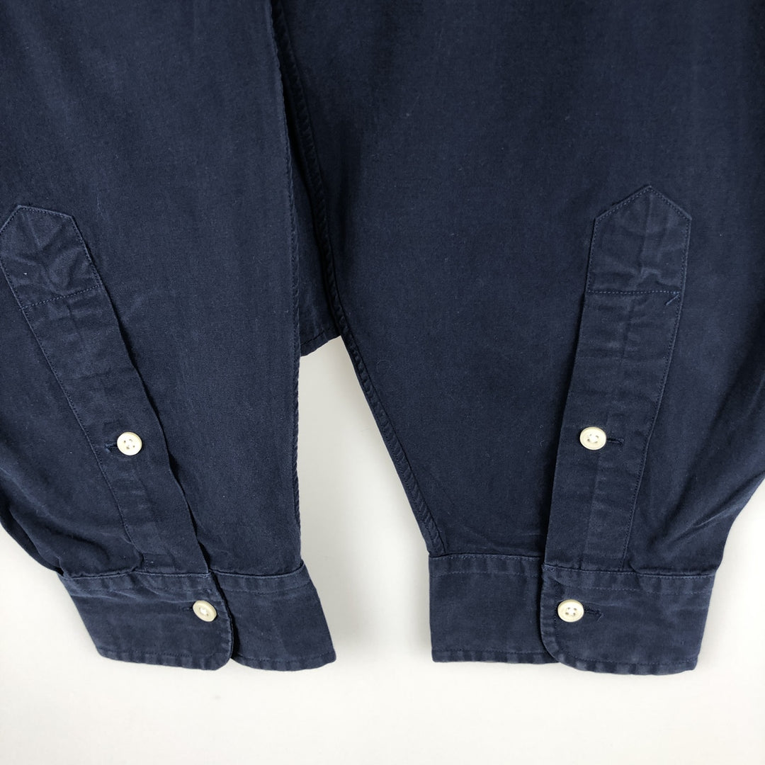 Ralph Lauren Classic Fit Long Sleeve Button Down Shirt Men's XXL cotton navy blue type Vintage Second Hand
