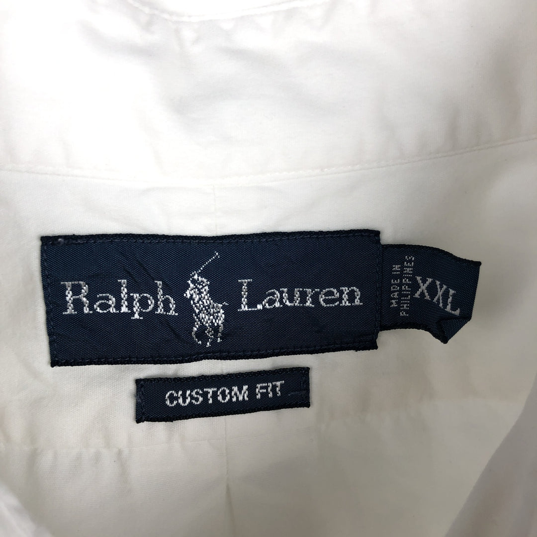 Ralph Lauren Custom Fit Long Sleeve Button Down Shirt Men's XXL cotton white type Vintage Second Hand