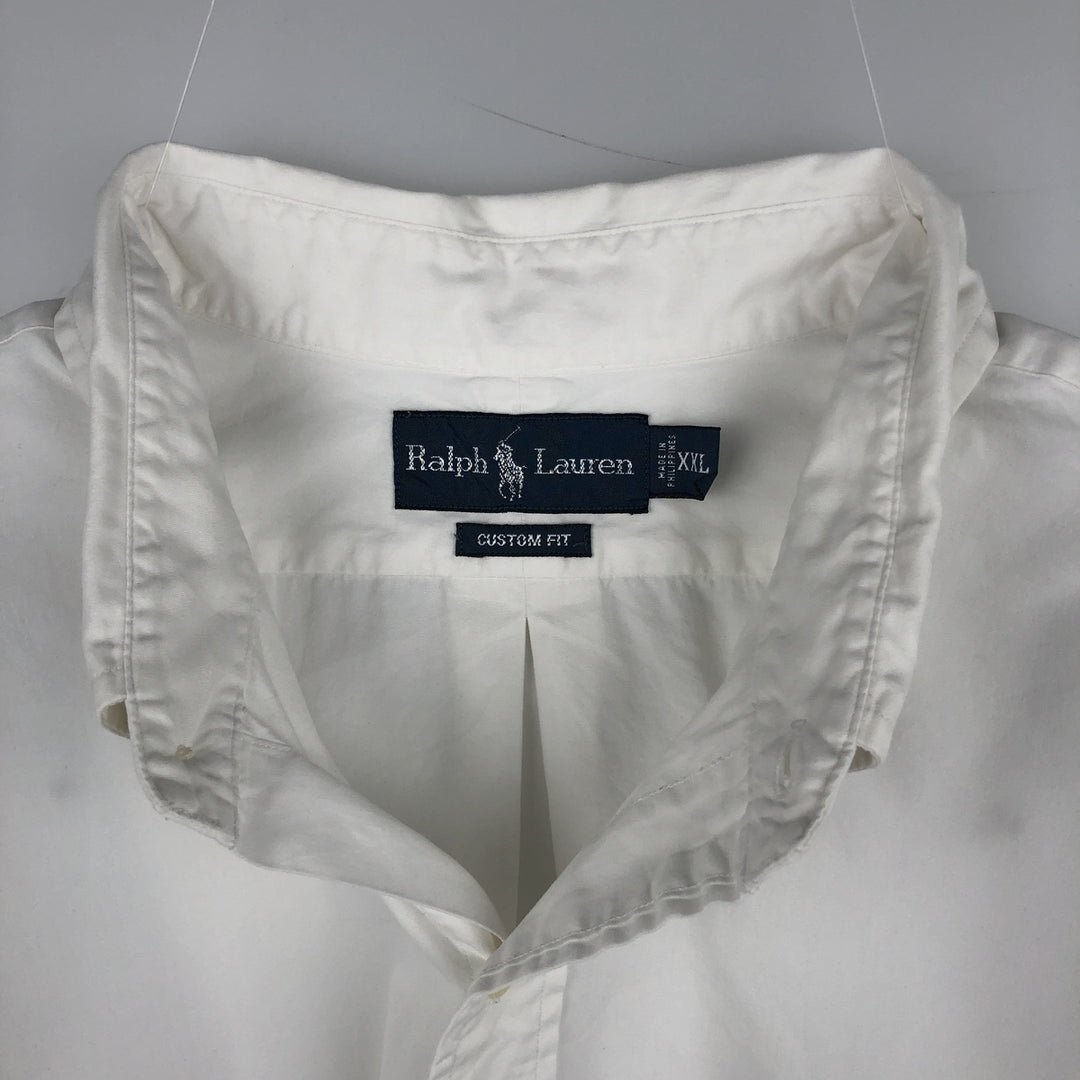 Ralph Lauren Custom Fit Long Sleeve Button Down Shirt Men's XXL cotton white type Vintage Second Hand
