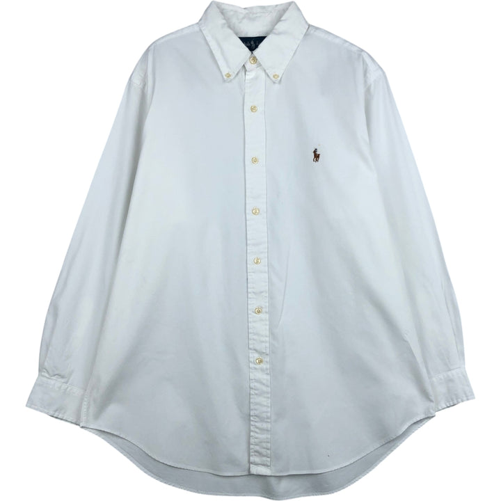 Ralph Lauren Classic Fit Long Sleeve Button Down Shirt, Men's Size L cotton white type Vintage Second Hand