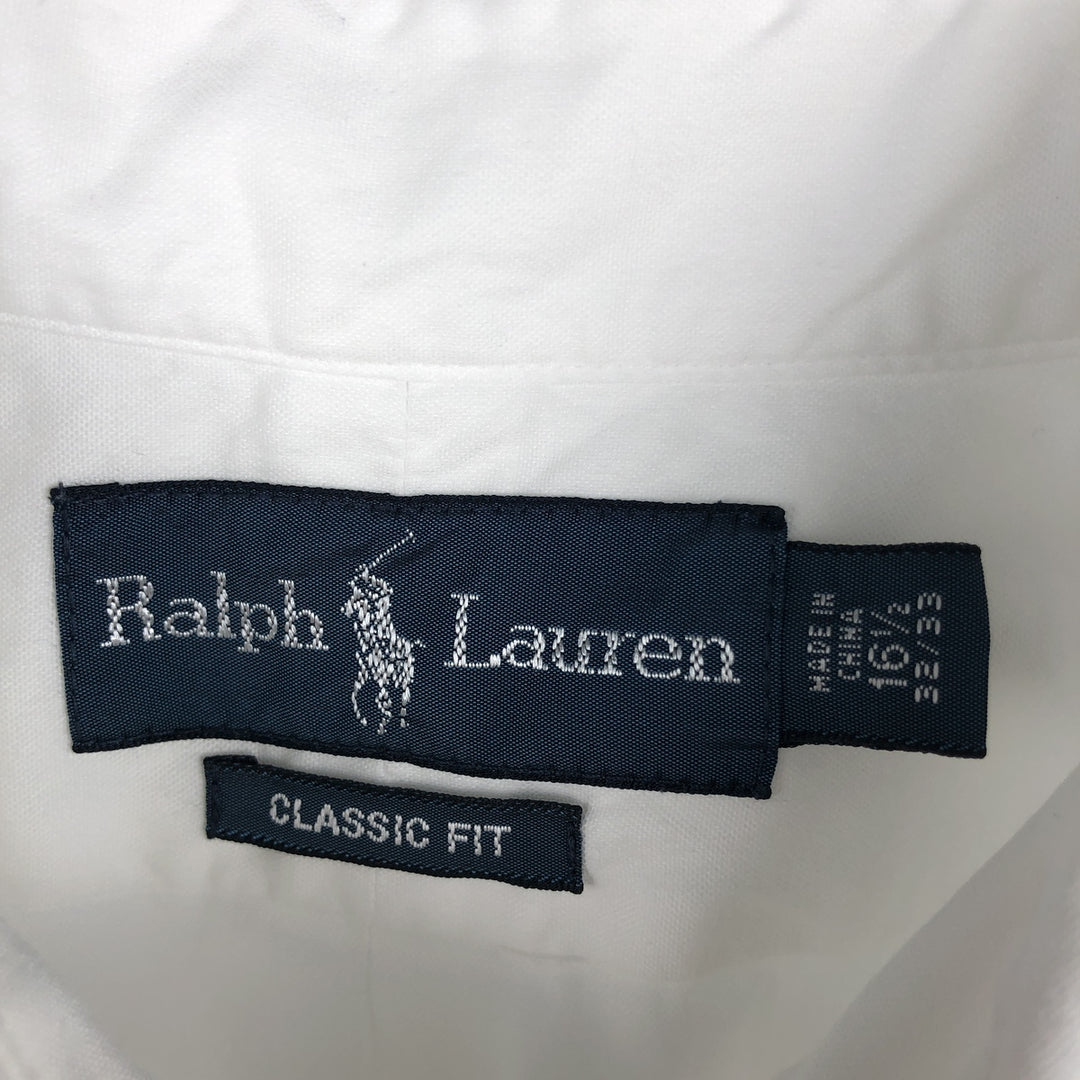 Ralph Lauren Classic Fit Long Sleeve Button Down Shirt, Men's Size L cotton white type Vintage Second Hand