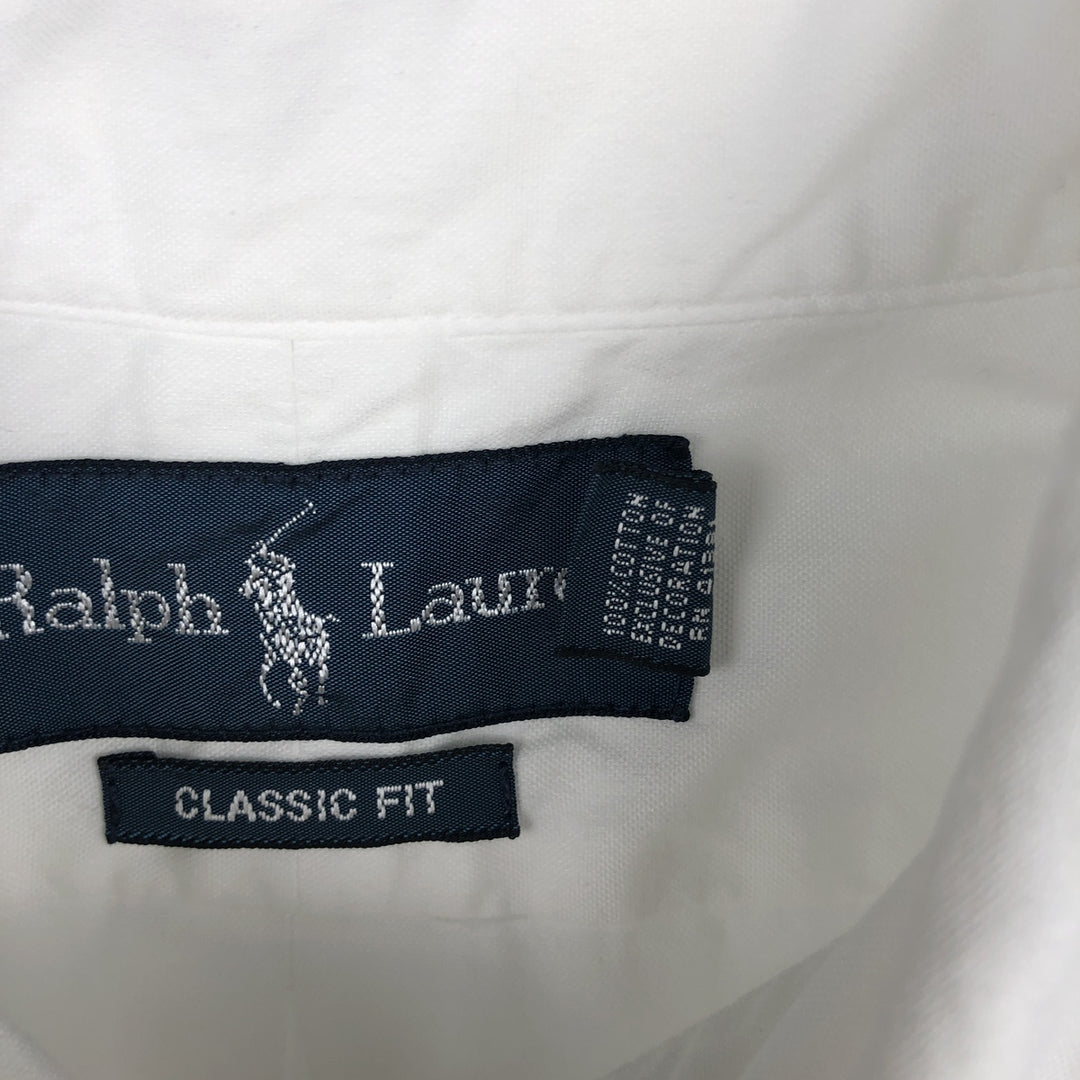 Ralph Lauren Classic Fit Long Sleeve Button Down Shirt, Men's Size L cotton white type Vintage Second Hand