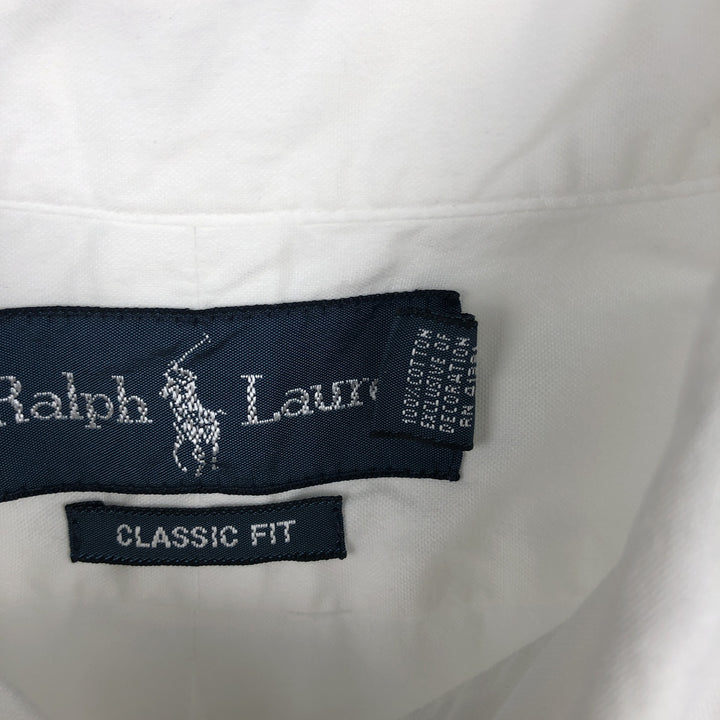 Ralph Lauren Classic Fit Long Sleeve Button Down Shirt, Men's Size L cotton white type Vintage Second Hand