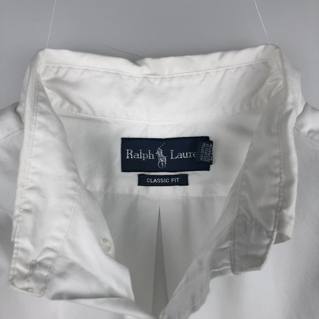 Ralph Lauren Classic Fit Long Sleeve Button Down Shirt, Men's Size L cotton white type Vintage Second Hand