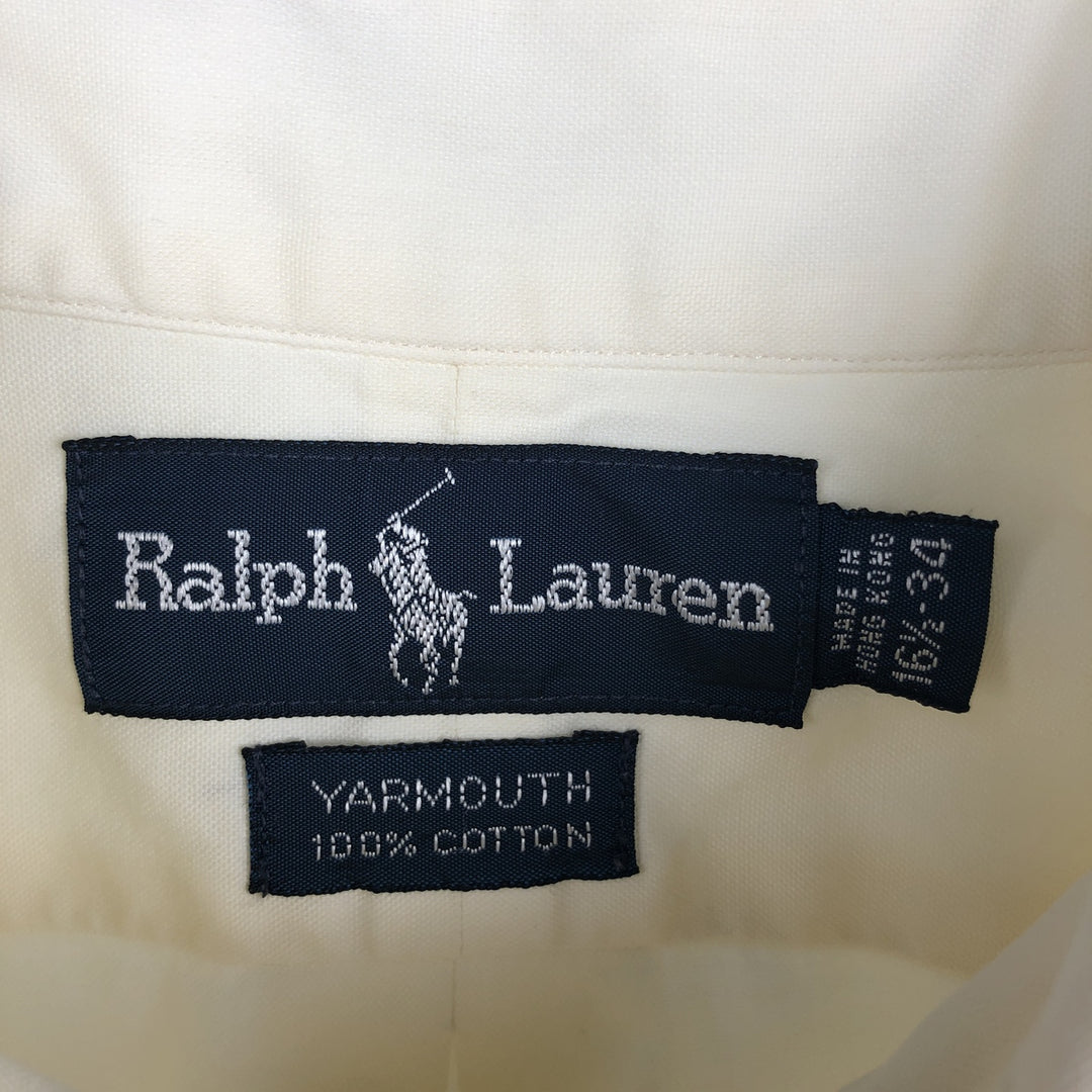 Ralph Lauren YARMOUTH long sleeve button down shirt, men's size L cotton Beige type Vintage Second Hand
