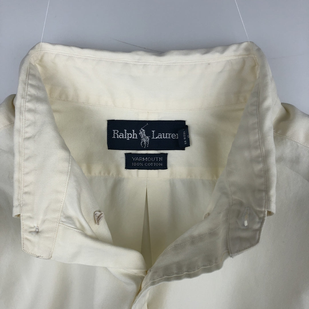 Ralph Lauren YARMOUTH long sleeve button down shirt, men's size L cotton Beige type Vintage Second Hand