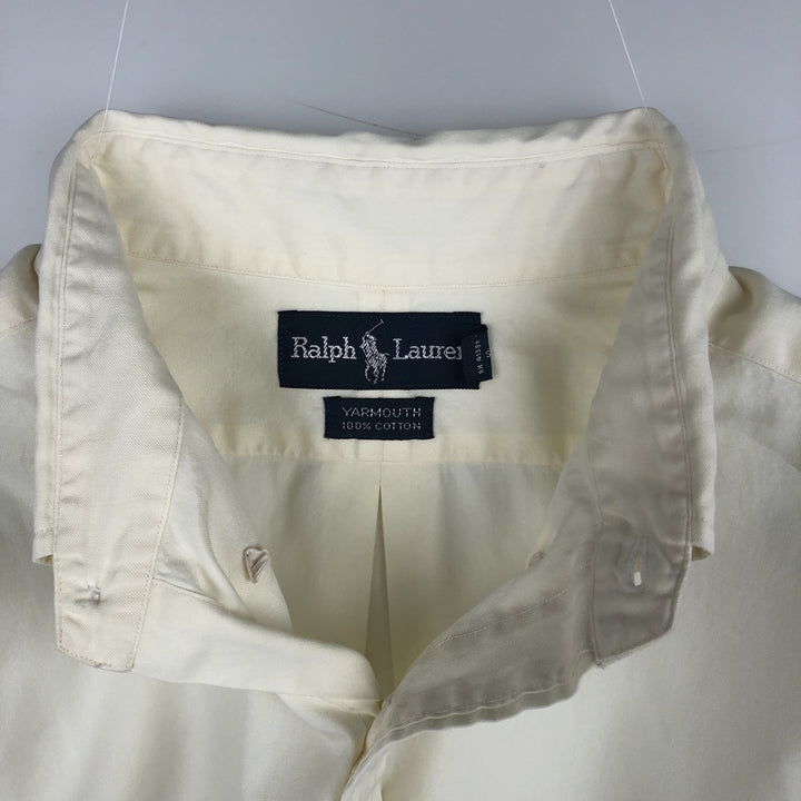 Ralph Lauren YARMOUTH long sleeve button down shirt, men's size L cotton Beige type Vintage Second Hand