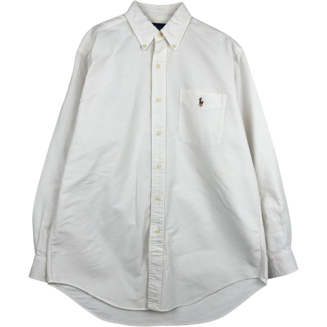 Ralph Lauren Classic Fit Long Sleeve Button Down Shirt Men's M cotton white type Vintage Second Hand