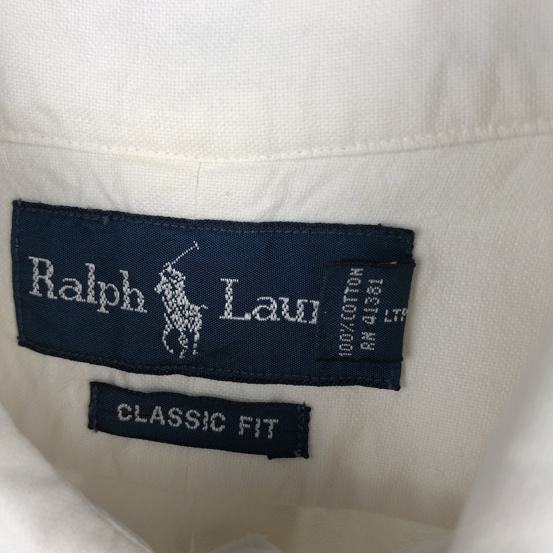 Ralph Lauren Classic Fit Long Sleeve Button Down Shirt Men's M cotton white type Vintage Second Hand