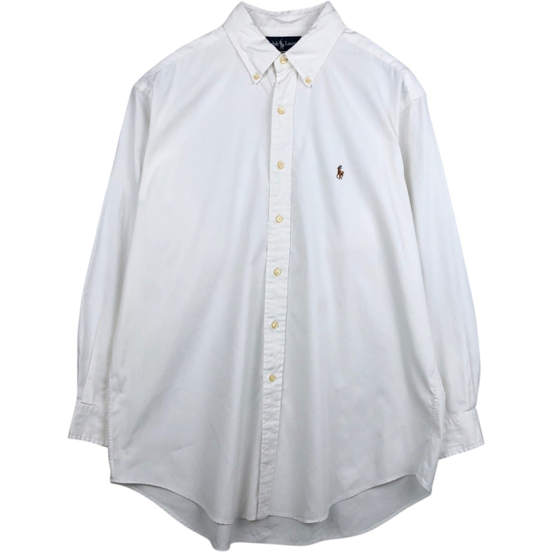 Ralph Lauren YARMOUTH long sleeve button down shirt, men's XL size cotton white type Vintage Second Hand