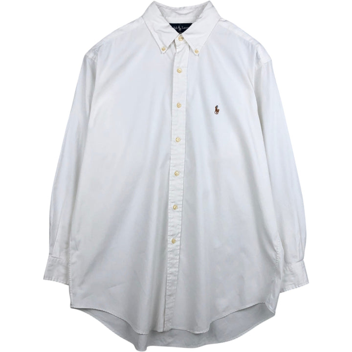 Ralph Lauren YARMOUTH long sleeve button down shirt, men's XL size cotton white type Vintage Second Hand