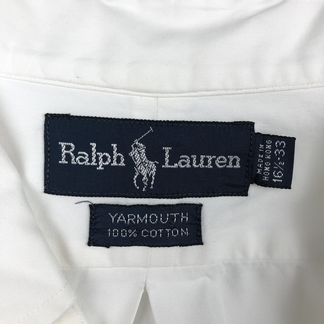 Ralph Lauren YARMOUTH long sleeve button down shirt, men's XL size cotton white type Vintage Second Hand
