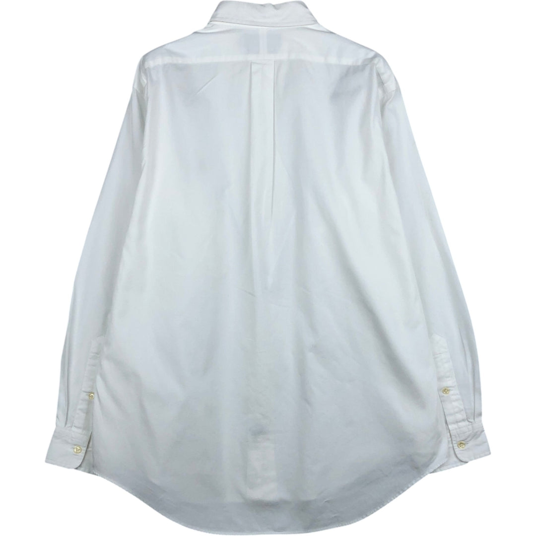 Ralph Lauren YARMOUTH long sleeve button down shirt, men's size L cotton white type Vintage Second Hand