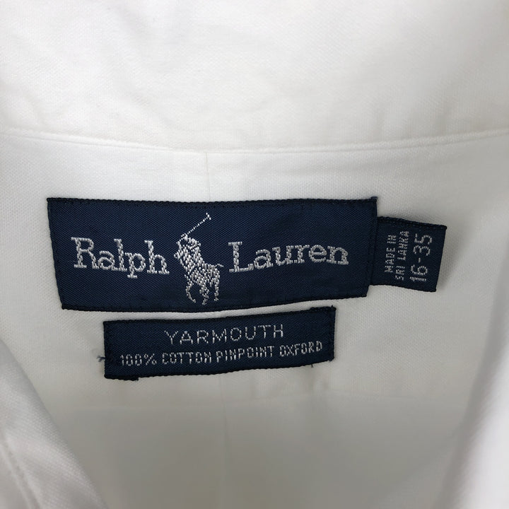 Ralph Lauren YARMOUTH long sleeve button down shirt, men's size L cotton white type Vintage Second Hand