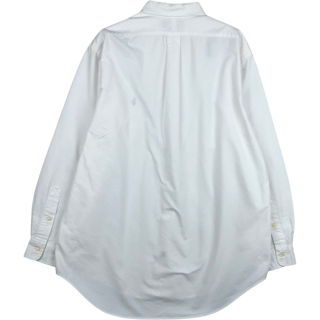 Ralph Lauren YARMOUTH long sleeve button down shirt, men's size L cotton white type Vintage Second Hand