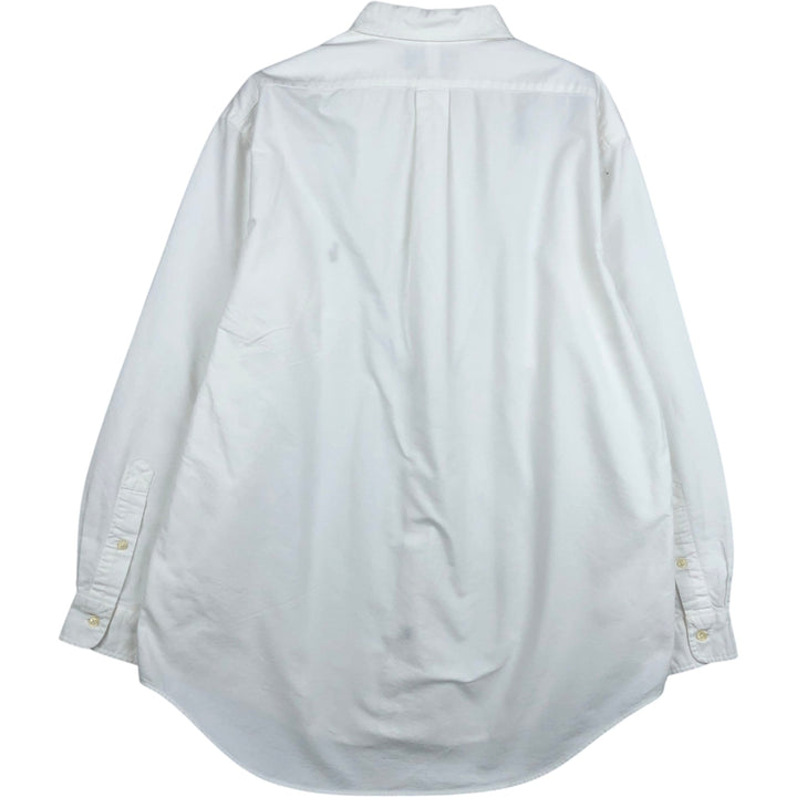 Ralph Lauren YARMOUTH long sleeve button down shirt, men's size L cotton white type Vintage Second Hand