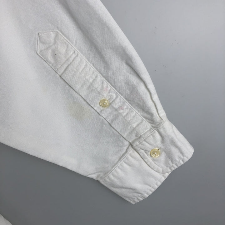 Ralph Lauren YARMOUTH long sleeve button down shirt, men's size L cotton white type Vintage Second Hand