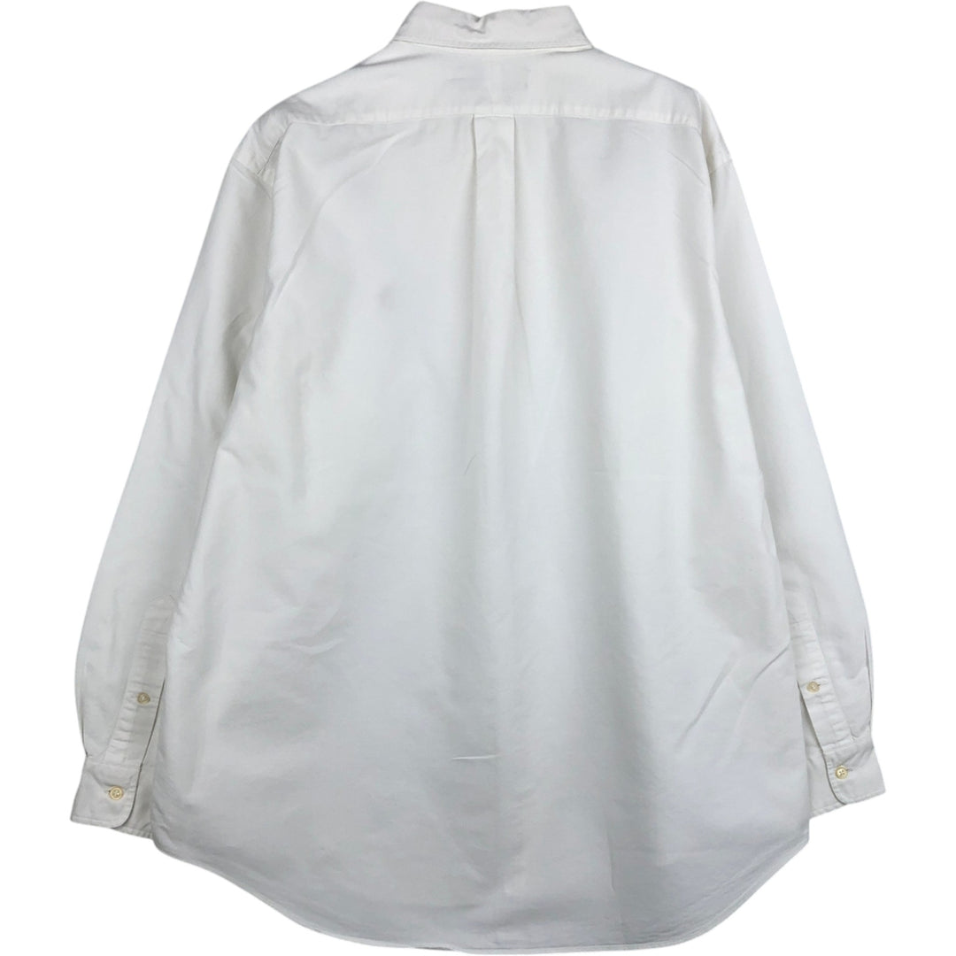 Ralph Lauren YARMOUTH long sleeve button down shirt, men's size L cotton white type Vintage Second Hand