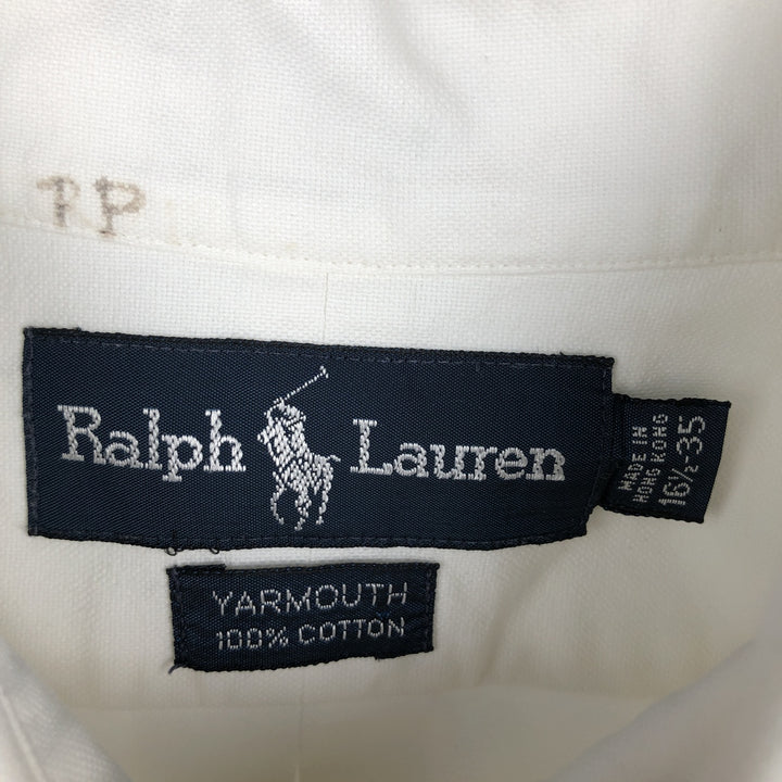Ralph Lauren YARMOUTH long sleeve button down shirt, men's size L cotton white type Vintage Second Hand