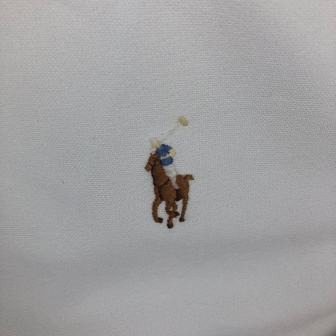 Ralph Lauren YARMOUTH long sleeve button down shirt, men's size L cotton white type Vintage Second Hand