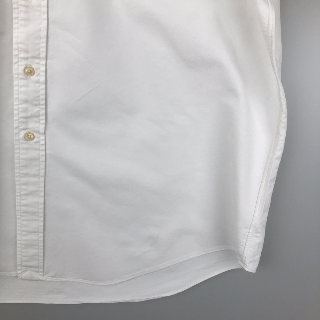 Ralph Lauren YARMOUTH long sleeve button down shirt, men's size L cotton white type Vintage Second Hand