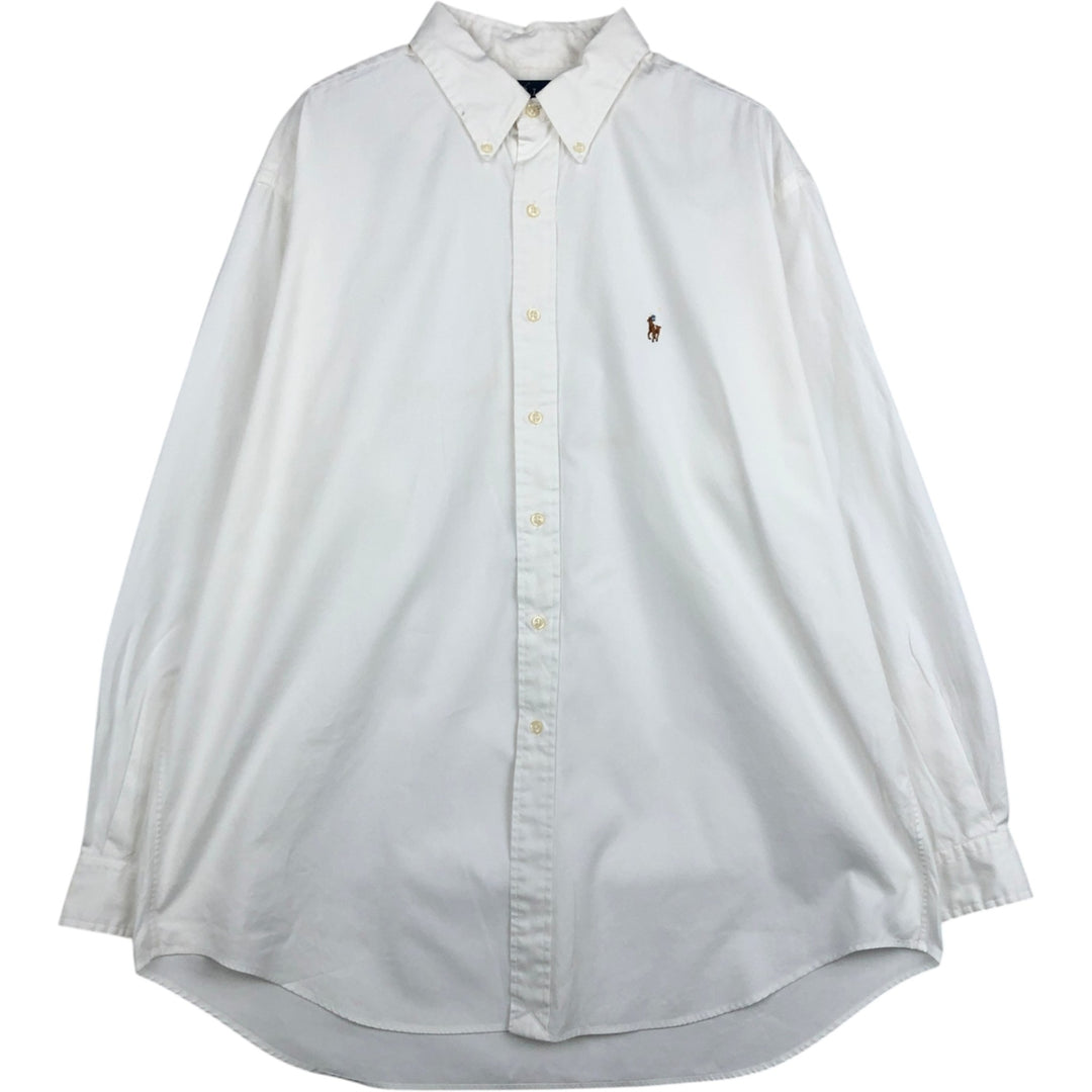 Ralph Lauren YARMOUTH long sleeve button down shirt, men's XL size cotton white type Vintage Second Hand