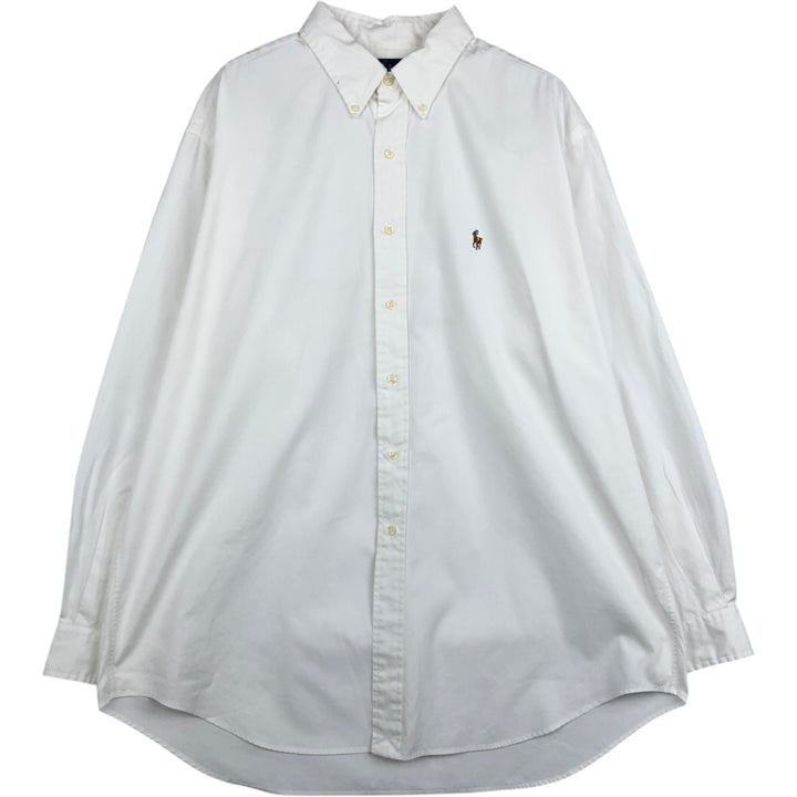 Ralph Lauren YARMOUTH long sleeve button down shirt, men's XL size cotton white type Vintage Second Hand