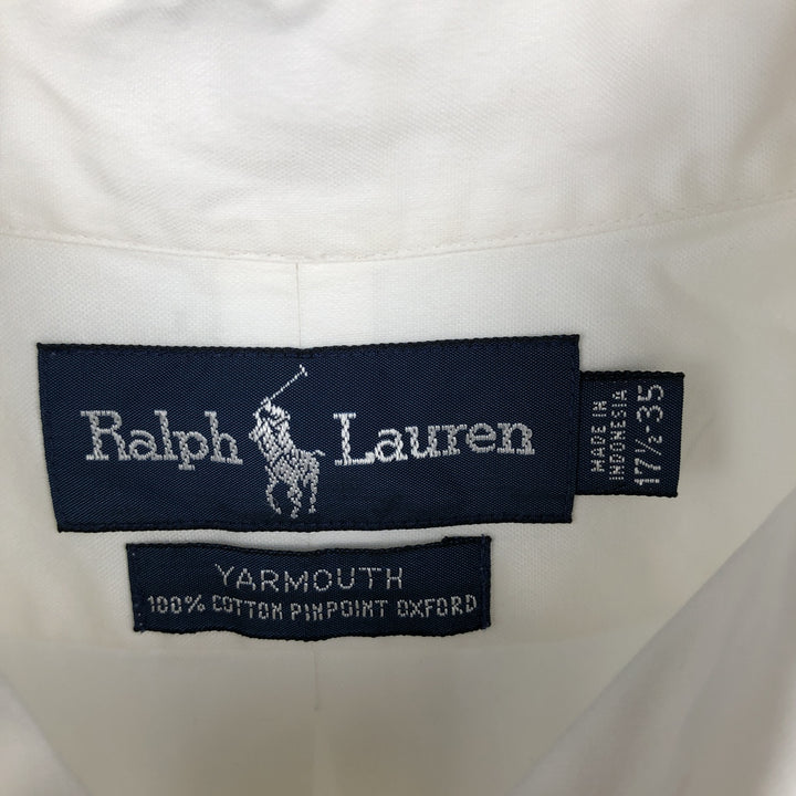 Ralph Lauren YARMOUTH long sleeve button down shirt, men's XL size cotton white type Vintage Second Hand