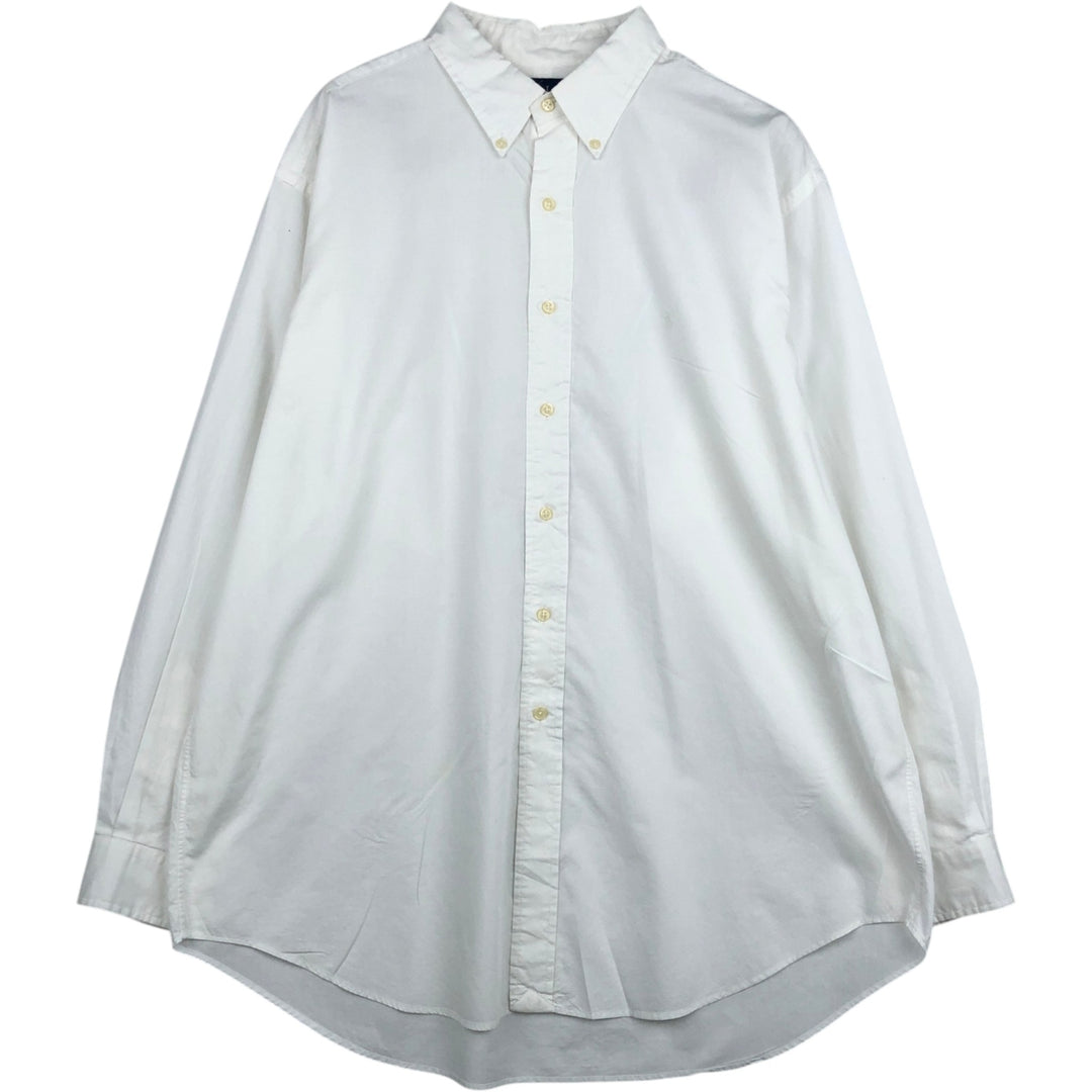 Ralph Lauren YARMOUTH long sleeve button down shirt, men's XL size cotton white type Vintage Second Hand