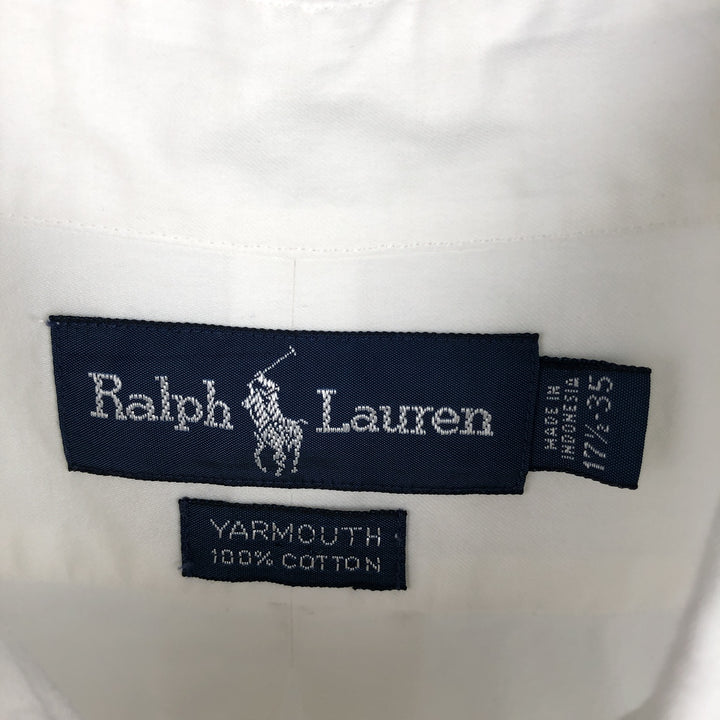 Ralph Lauren YARMOUTH long sleeve button down shirt, men's XL size cotton white type Vintage Second Hand